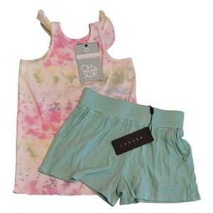 Chaser Girls Sz 6 2 Pc Lot Tank Top And Elastic Waist Shorts NWT